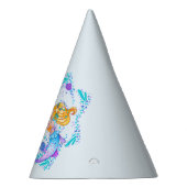 名前の追加文字ブロンドMermaid Blue Mauve Aquaパーティー パーティーハット (右)