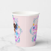 名前の追加文字マーメイドピンクマウブアクアパーティー 紙コップ (右)