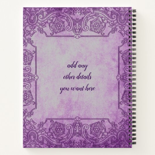 名前の追加文字メイヴレースラブナ祖母 ノートブック (裏面)