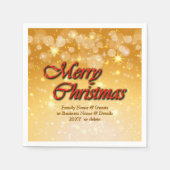 名前の追加文字一致するクリスマスカクテル スタンダードカクテルナプキン (正面)