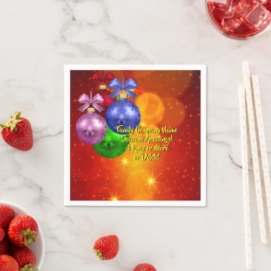 名前の追加文字一致のクリスマスカクテル スタンダードカクテルナプキン (インサイチュ)