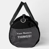 名前の追加文字件名（1行または2行）黒 ダッフルバッグ (右)