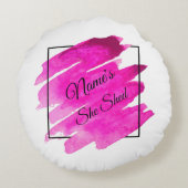 名前の追加文字彼女はメイブブラシストロークThrを流した ラウンドクッション (裏面)