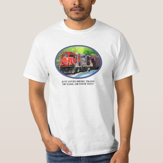 名前の追加文字画像, Oval Photo Diesel Train Tシャツ (正面)