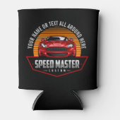 名前の追加文字赤いカスタムスピードマスター 缶クーラー (正面)