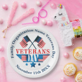 名前の追加文字退役軍人日フラグお祝いパーティー ペーパープレート (パーティー)