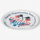 名前の追加文字退役軍人日フラグお祝いパーティー ペーパープレート (アングル)