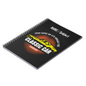 名前の追加文字黄クラシック色の車のノートブック ノートブック (左側)