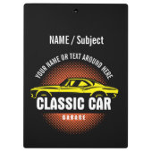 名前の追加文字黄クラシック色の車 クリップボード (裏面)