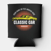 名前の追加文字黄クラシック色の車 缶クーラー (正面)