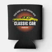 名前の追加文字黄クラシック色の車 缶クーラー (裏面)