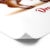 名前の追加文字、かわいい子鹿 – ベビー鹿オンホワイト ポスター (角)