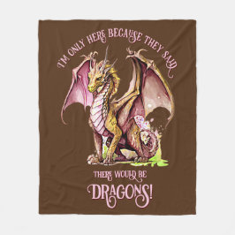 名前の追加文字 – ここで唯一の理由は、ドラゴン！ フリースブランケット