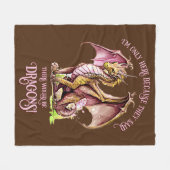 名前の追加文字 – ここで唯一の理由は、ドラゴン! フリースブランケット (正面(横))