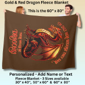 名前の追加文字 – ここで唯一の理由は、ドラゴン! フリースブランケット