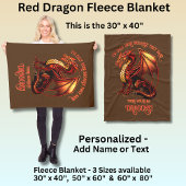 名前の追加文字 – ここで唯一の理由は、ドラゴン! フリースブランケット