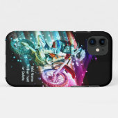 名前の追加文字（または削除） Motocross Bike Rider Case-Mate iPhoneケース (裏面(横))