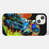 名前の追加文字（または削除） Motocross Rider Dirt  iPhoneケース (裏面横)