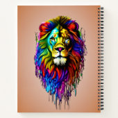 名前の追加文字、カラフル絵を描Drip Lion ノートブック (裏面)