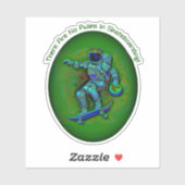 名前の追加文字、スケートボード宇宙飛行士 – ルールなし シール (シート)