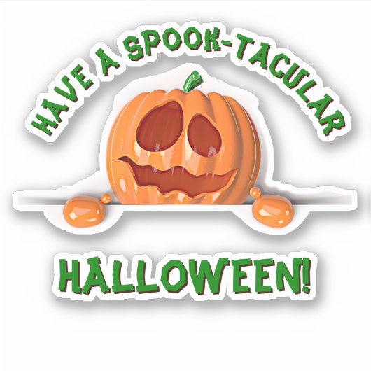 名前の追加文字、スプーク付きハロウィーン3Dを使用 シール (正面)