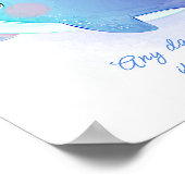 名前の追加文字、ナールホエールクジラ&ベビー子供部屋 ポスター (角)