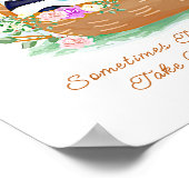 名前の追加文字、ベビーアニマルのバスケット子供部屋 ポスター (角)