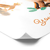 名前の追加文字、ベビーディアファウンウッドランド子供部屋 ポスター (角)