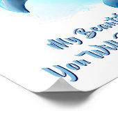 名前の追加文字、ベビーブルードルフィン子供部屋ポスター ポスター (角)