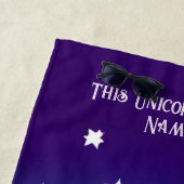 名前の追加文字、ベビーユニコーン白い星の青 ビーチタオル (インサイチュ)