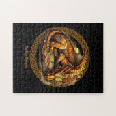 名前の追加文字、休息ブラウンドラゴン ジグソーパズル (横)