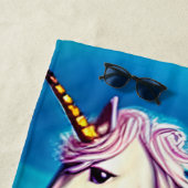 名前の追加文字、海のUnicorn歩く ビーチタオル (インサイチュ)
