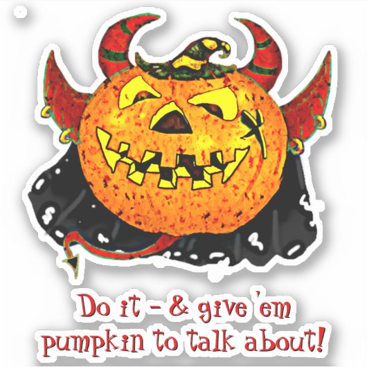 名前の追加文字、邪悪な悪魔かぼちゃフレーズことわざ シール (正面)