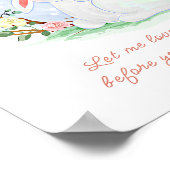 名前の追加文字、2バニーラビット&ブルーバード子供部屋 ポスター (角)