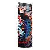 名前の追加文字、3Dレインボードラゴン割れ壁 タンブラー (回転右)