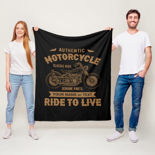 名前の追加文字、Authentic Motorcycle クラシック Ride フリースブランケット (インサイチュ)