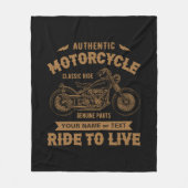 名前の追加文字、Authentic Motorcycle クラシック Ride フリースブランケット (正面)