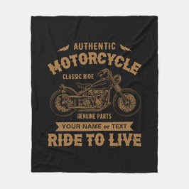 名前の追加文字、Authentic Motorcycle クラシック Ride フリースブランケット