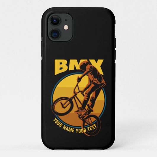 名前の追加文字、BMXライ飛んでいるダー Case-Mate iPhoneケース (裏面)