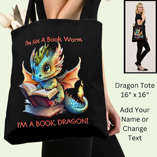 名前の追加文字- BookWorm Book Dragonではない トートバッグ