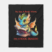 名前の追加文字- BookWorm Book Dragonではない フリースブランケット (正面)