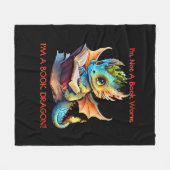 名前の追加文字- BookWorm Book Dragonではない フリースブランケット (正面(横))