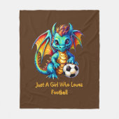 名前の追加文字- Dragon – サッカーを愛する女の子 フリースブランケット (正面)