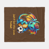 名前の追加文字- Dragon – サッカーを愛する女の子 フリースブランケット (正面(横))
