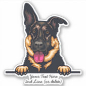 名前の追加文字、German Shepherd Dogステッカー シール (正面)