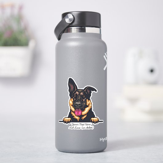 名前の追加文字、German Shepherd Dogステッカー シール (HydroFlask)