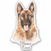 名前の追加文字、German Shepherd Dog 絵画's シール (正面)