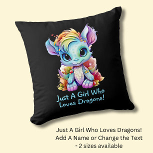 名前の追加文字- Just a Girl Who Loves Dragons! クッション