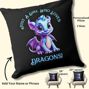 名前の追加文字- Just a Girl Who Loves Dragons! クッション