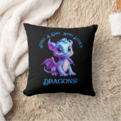 名前の追加文字- Just a Girl Who Loves Dragons! クッション (ブランケット)